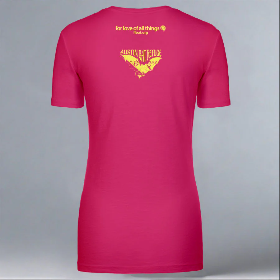 Austin Bat Refuge - Ladies V-Neck - Raspberry - Image 3