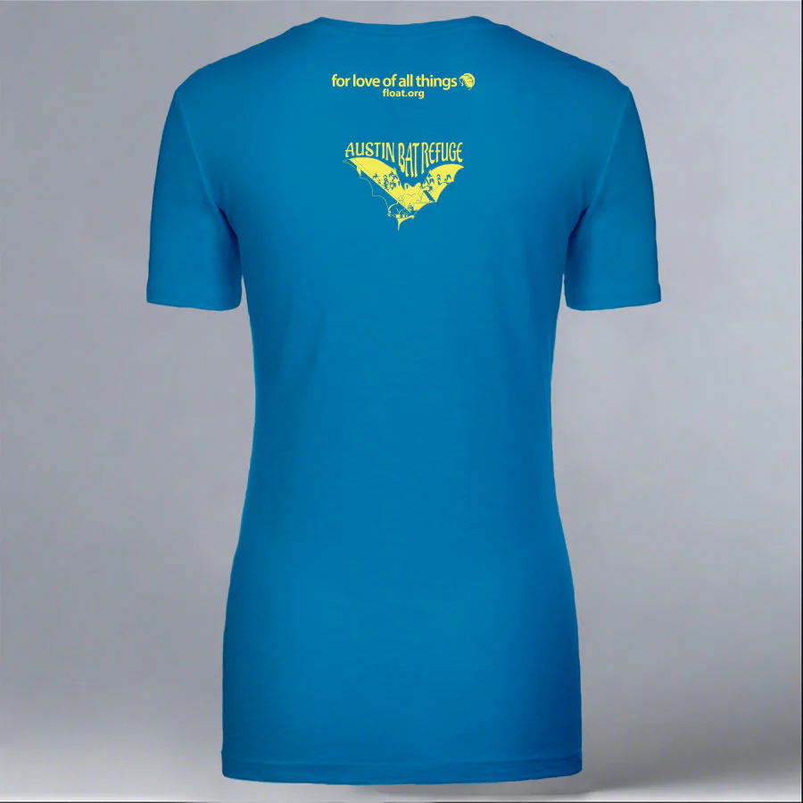 Austin Bat Refuge - Ladies V-Neck - Turquoise - Image 3