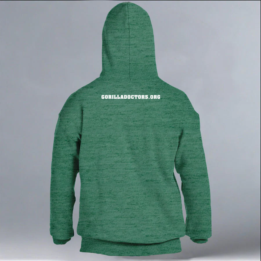 Gorilla Doctors - Gildan Adult Heavy Blend™ 8 oz., 50/50 Hooded Sweatshirt - Heather Dark Green - Image 3
