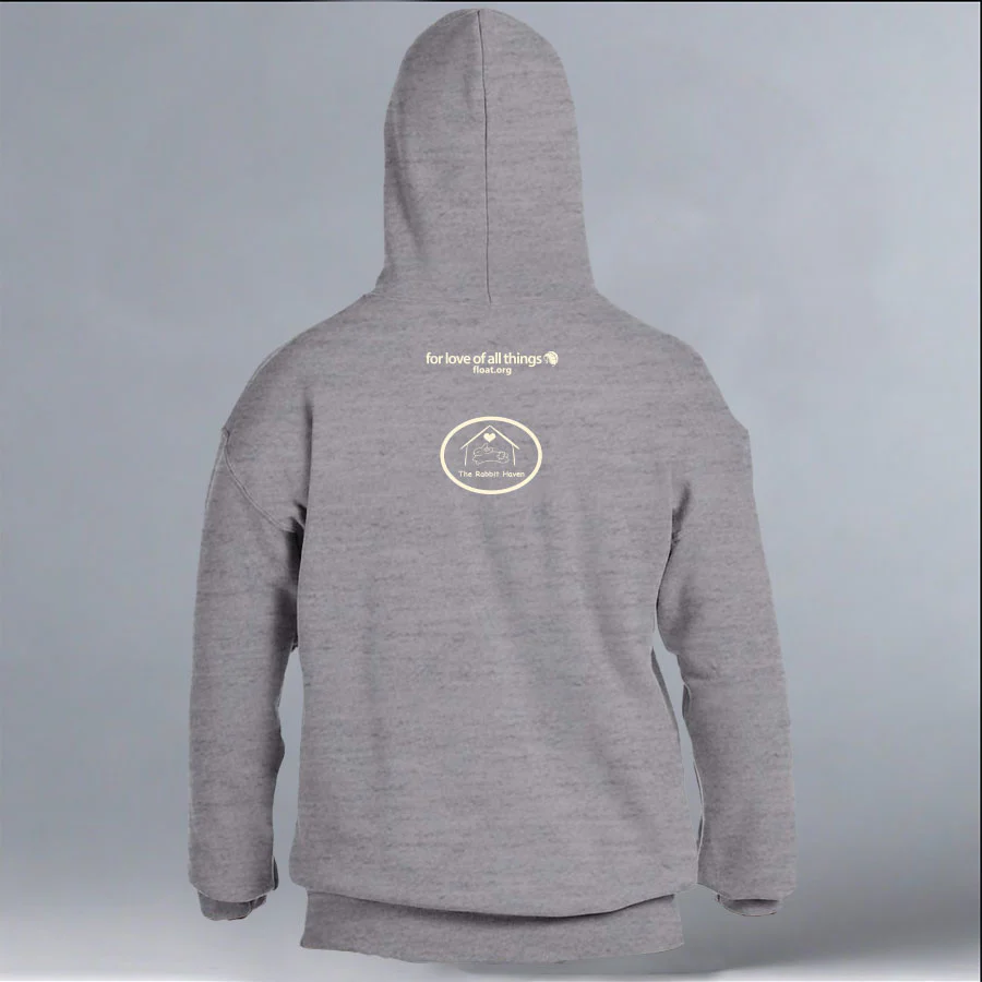 Rabbit Haven - Gildan Adult Heavy Blend™ 8 oz., 50/50 Hooded Sweatshirt - Graphite Heather - Image 3