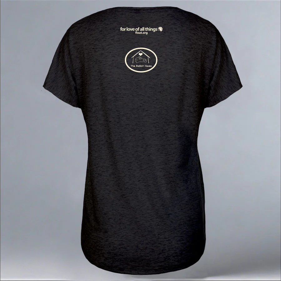 Rabbit Haven - Ladies Triblend Dolman - Vintage Black - Image 3