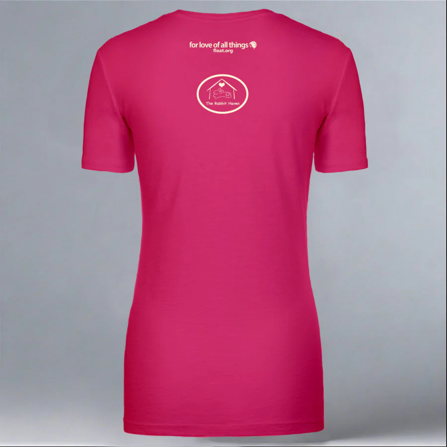Rabbit Haven - Ladies V-Neck - Raspberry - Image 3