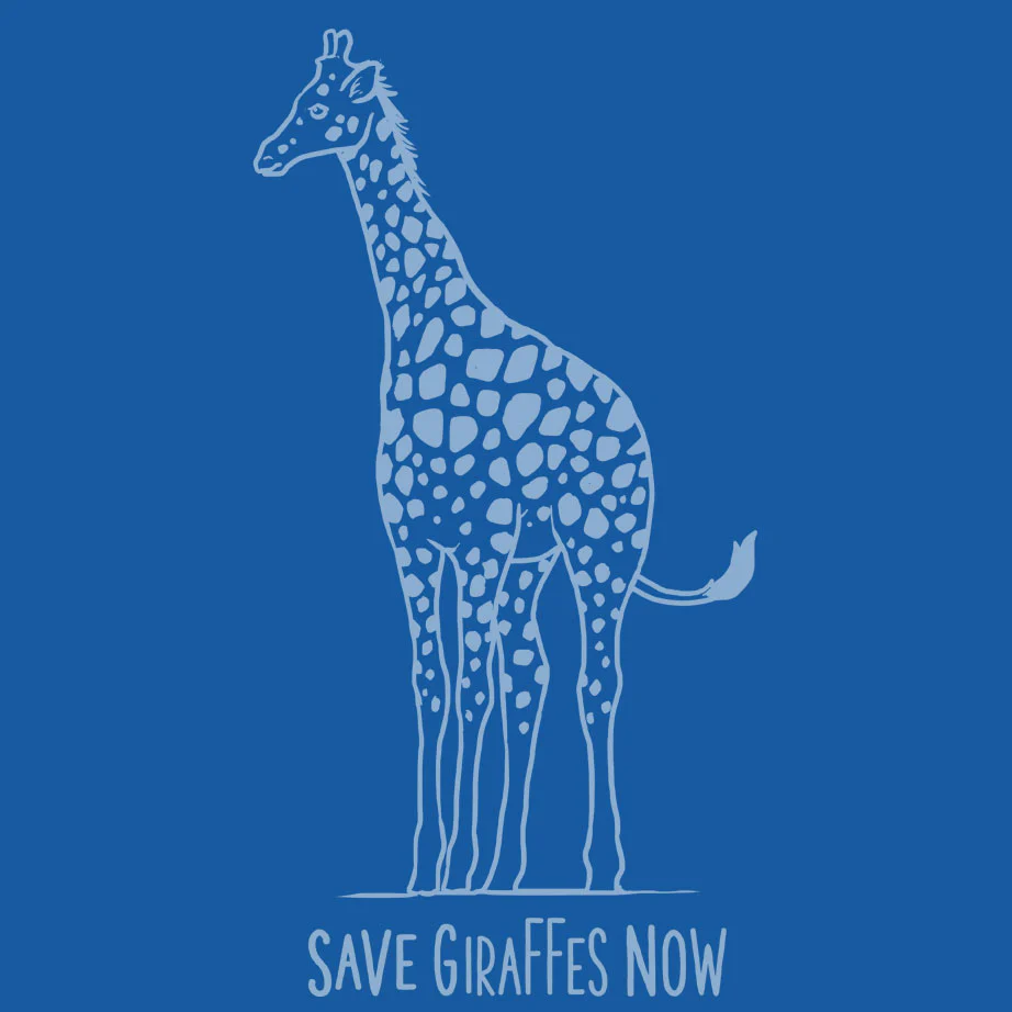 Save Giraffes Now - 100% ORGANIC Adult Allmade® Tee - Beacon Blue - Image 3