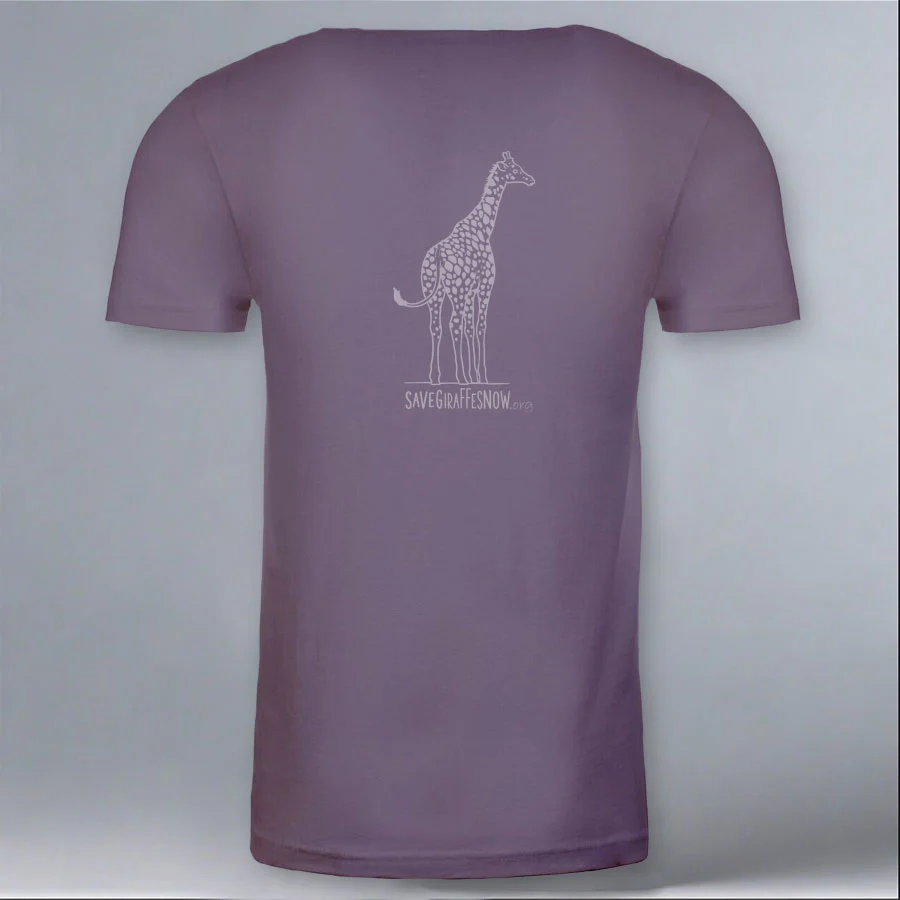 Save Giraffes Now - 100% ORGANIC Adult Allmade® Tee - Cosmic Purple - Image 2