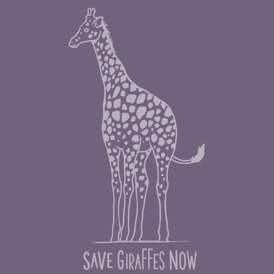 Save Giraffes Now - 100% ORGANIC Adult Allmade® Tee - Cosmic Purple - Image 3