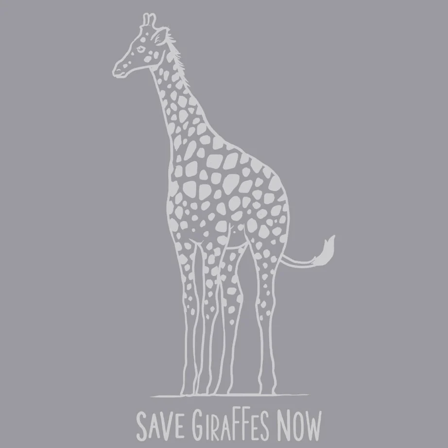 Save Giraffes Now - 100% ORGANIC Adult Allmade® Tee - Granite Gray Heather - Image 3
