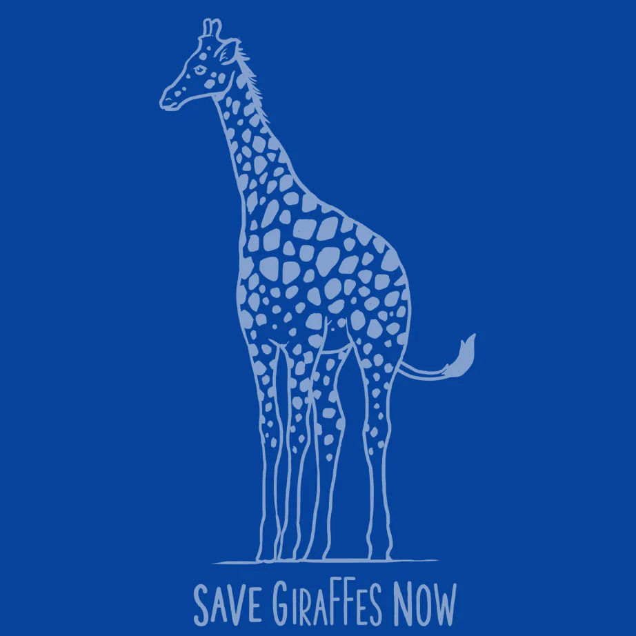 Save Giraffes Now - Adult Long Sleeve - Royal - Image 3
