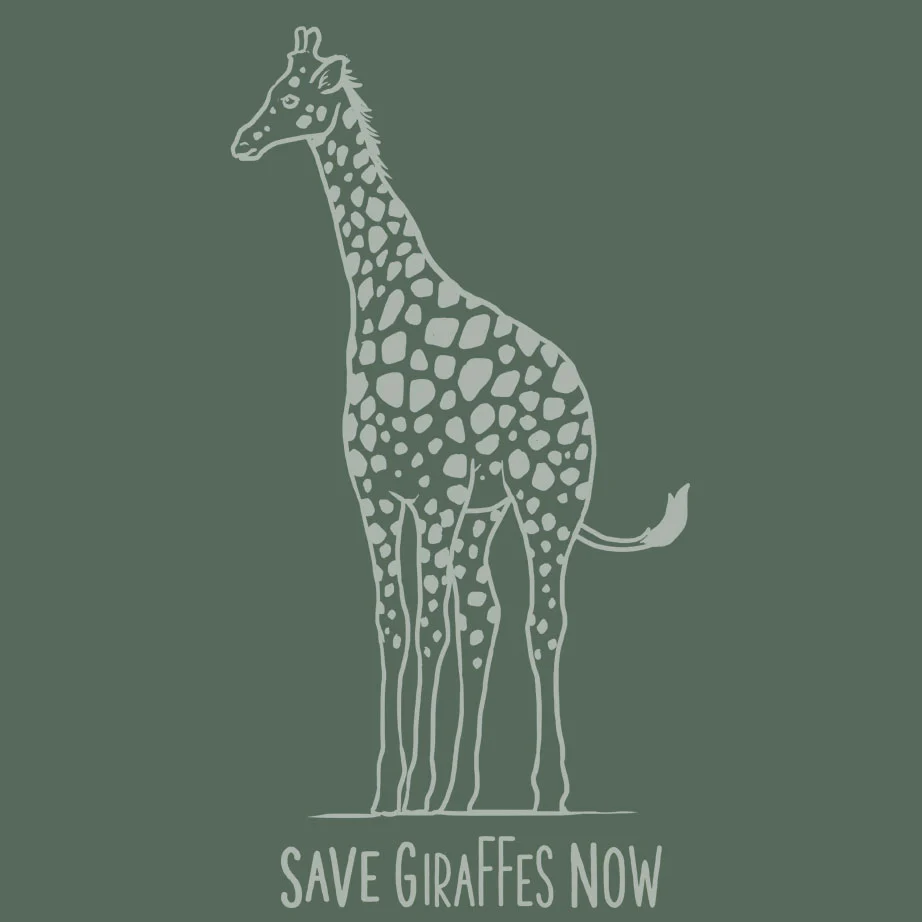 Save Giraffes Now - EcoBlend Hooded Tee - Asparagus - Image 3