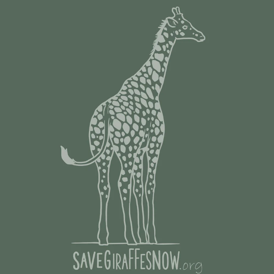 Save Giraffes Now - EcoBlend Hooded Tee - Asparagus - Image 4