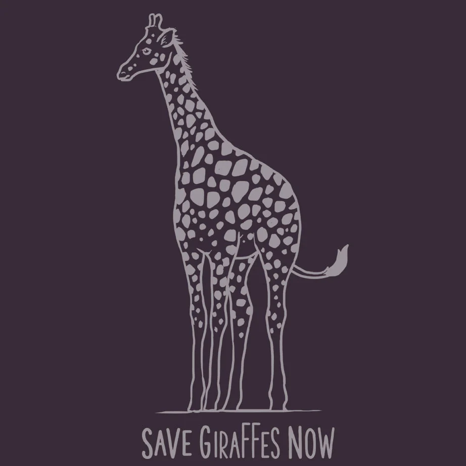 Save Giraffes Now - EcoBlend Hooded Tee - Eggplant - Image 3