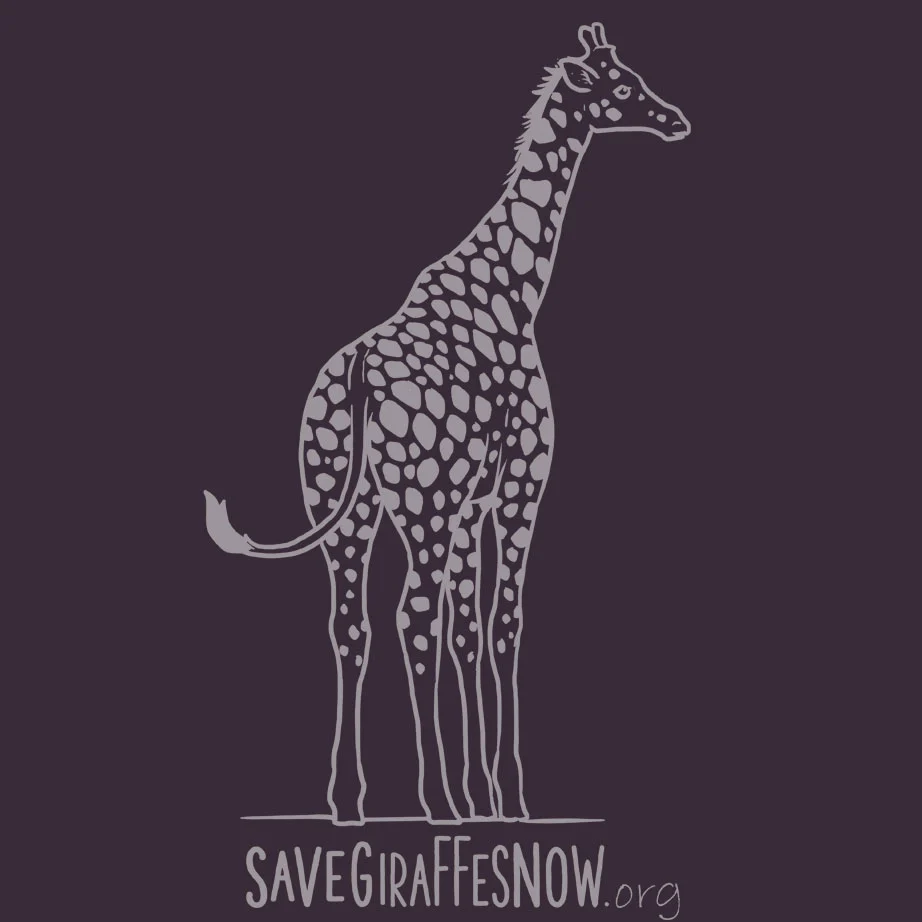 Save Giraffes Now - EcoBlend Hooded Tee - Eggplant - Image 4