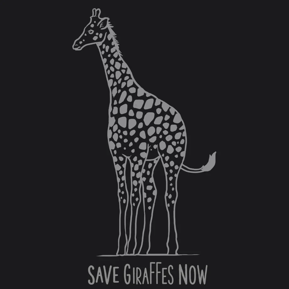 Save Giraffes Now - Gildan Adult Heavy Blend™ 8 oz., 50/50 Hooded Sweatshirt - Black - Image 3