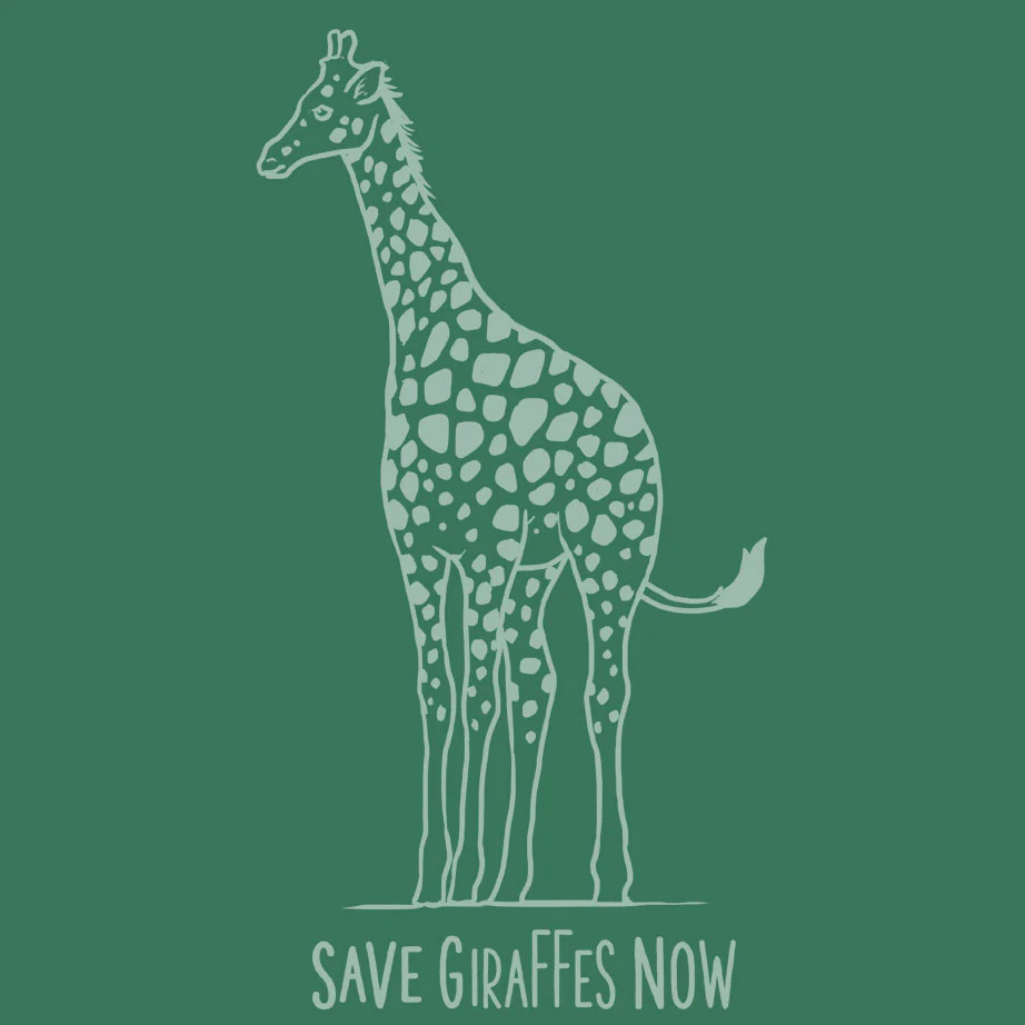 Save Giraffes Now - Gildan Adult Heavy Blend™ 8 oz., 50/50 Hooded Sweatshirt - Heather Dark Green - Image 3