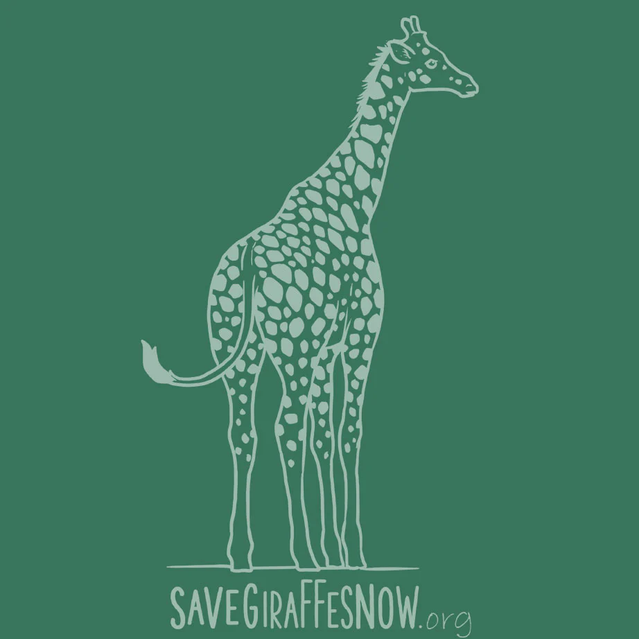 Save Giraffes Now - Gildan Adult Heavy Blend™ 8 oz., 50/50 Hooded Sweatshirt - Heather Dark Green - Image 4