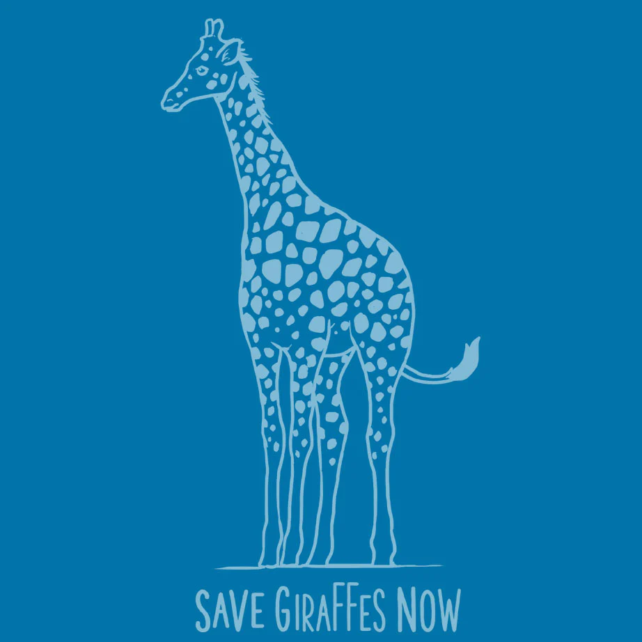 Save Giraffes Now - Ladies V-Neck - Turquoise - Image 3