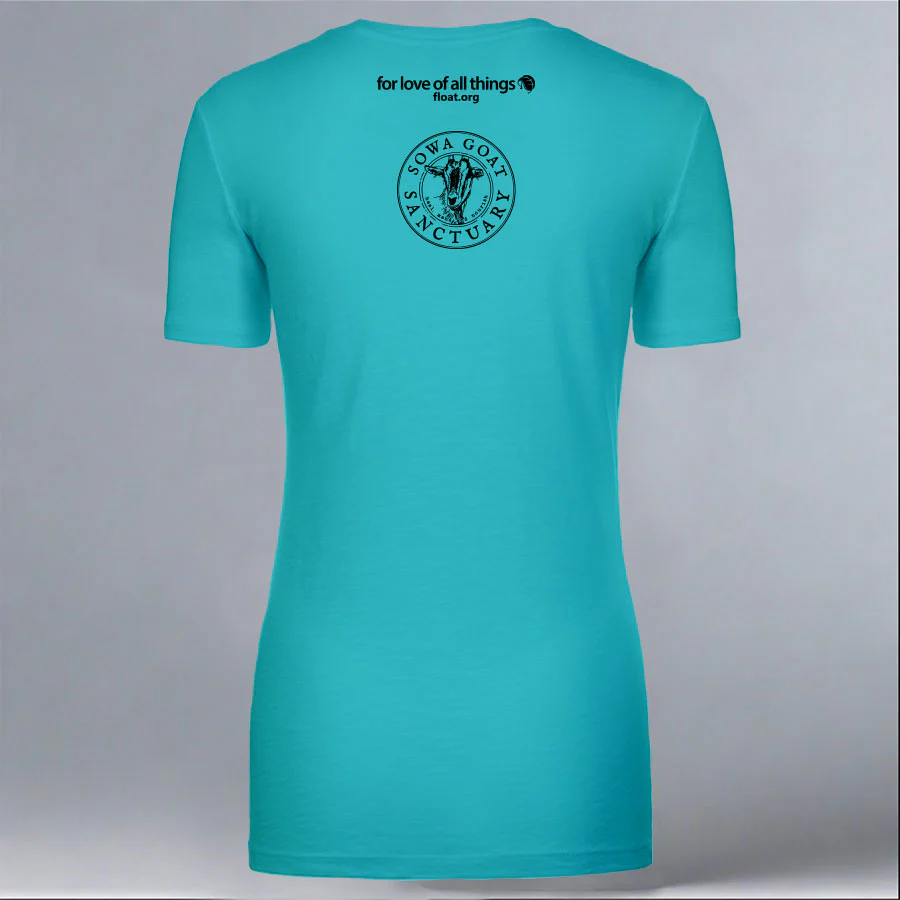 SOWA Goat Sanctuary - Ladies V-Neck - Tahiti Blue - Image 3